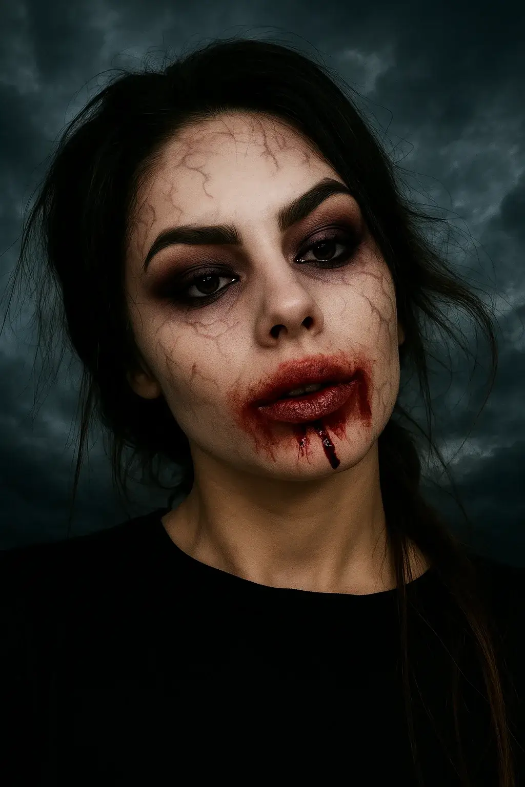 Vorführung von kreativem Halloween- und Spezialeffekt-Make-up 10.